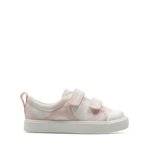 Clarks Girls City Flare Lo Toddler Canvas Pink | CA-1396754